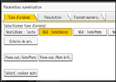 Illustration de l'écran du panneau de commande