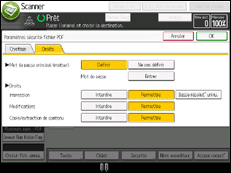 Illustration de l'écran du panneau de commande