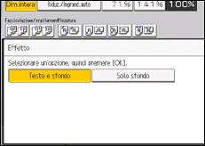Illustrazione della schermata sul pannello di controllo