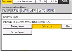 Illustrazione della schermata sul pannello di controllo