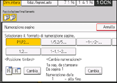 Illustrazione della schermata sul pannello di controllo