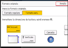 Illustrazione della schermata sul pannello di controllo