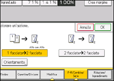 Illustrazione della schermata sul pannello di controllo