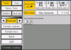 Illustrazione della schermata sul pannello di controllo