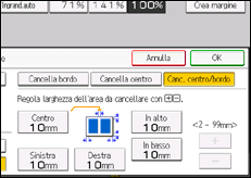 Illustrazione della schermata sul pannello di controllo