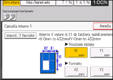 Illustrazione della schermata sul pannello di controllo