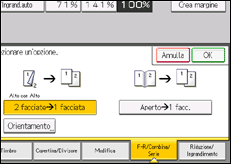 Illustrazione della schermata sul pannello di controllo