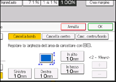 Illustrazione della schermata sul pannello di controllo