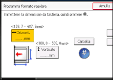 Illustrazione della schermata sul pannello di controllo