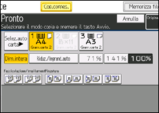 Illustrazione della schermata sul pannello di controllo