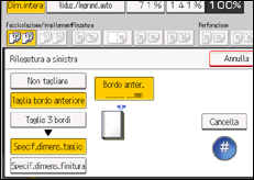 Illustrazione della schermata sul pannello di controllo