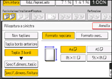Illustrazione della schermata sul pannello di controllo