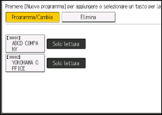 Illustrazione della schermata sul pannello di controllo