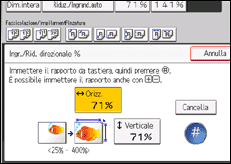 Illustrazione della schermata sul pannello di controllo