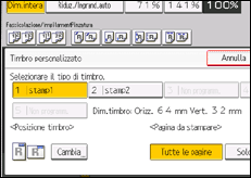 Illustrazione della schermata sul pannello di controllo