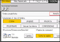 Illustrazione della schermata sul pannello di controllo