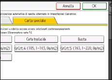 Illustrazione della schermata sul pannello di controllo