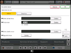 Illustrazione della schermata sul pannello di controllo