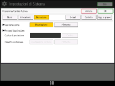 Illustrazione della schermata sul pannello di controllo