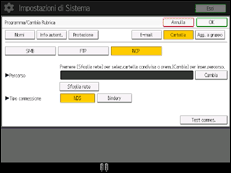 Illustrazione della schermata sul pannello di controllo