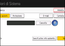 Illustrazione della schermata sul pannello di controllo