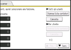 Illustrazione della schermata sul pannello di controllo