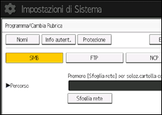 Illustrazione della schermata sul pannello di controllo