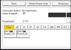 Illustrazione della schermata sul pannello di controllo