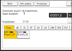 Illustrazione della schermata sul pannello di controllo