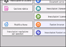 Illustrazione della schermata sul pannello di controllo