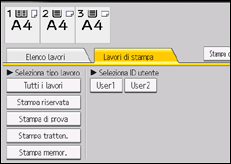 Illustrazione della schermata sul pannello di controllo
