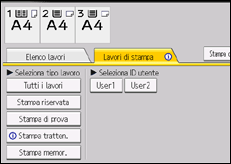 Illustrazione della schermata sul pannello di controllo