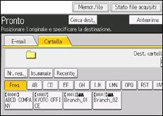Illustrazione della schermata sul pannello di controllo
