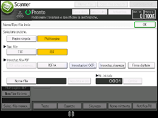 Illustrazione della schermata sul pannello di controllo