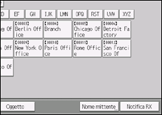 Illustrazione della schermata sul pannello di controllo