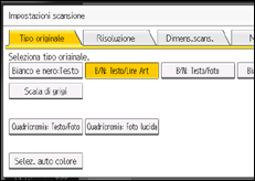 Illustrazione della schermata sul pannello di controllo