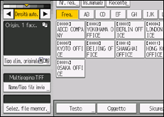 Illustrazione della schermata sul pannello di controllo