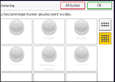 Schermafbeelding bedieningspaneel