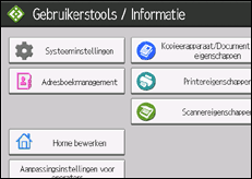 Schermafbeelding bedieningspaneel