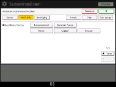 Schermafbeelding bedieningspaneel