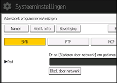 Schermafbeelding bedieningspaneel