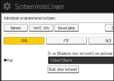 Schermafbeelding bedieningspaneel