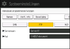 Schermafbeelding bedieningspaneel