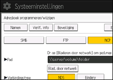 Schermafbeelding bedieningspaneel