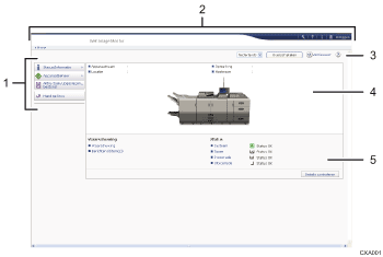 Schermafbeelding van internetbrowser (afbeelding met genummerde items)