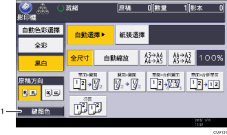 操作面板畫面編號標註說明圖