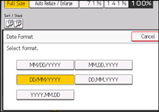 Operation panel screen illustration