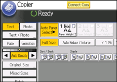 Operation panel screen illustration