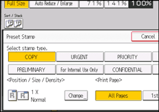 Operation panel screen illustration