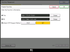 Operation panel screen illustration